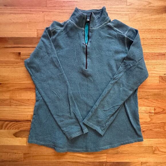 WOOLRICH x Womens Turquoise Blue Half Zip | Size L - Picture 2 of 7